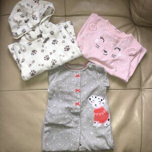 0-3m Girl Fleece Jumpsuit Bundle